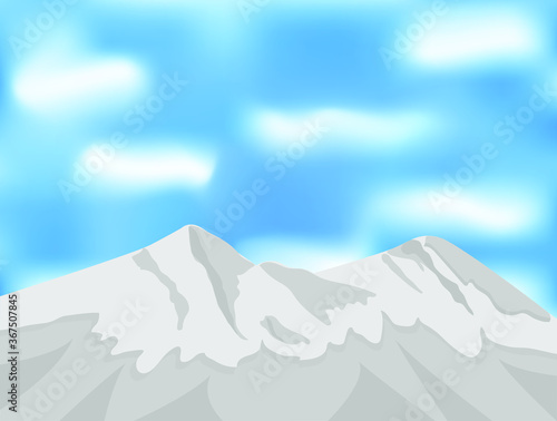 Mountain view landscape simple vector illustration 