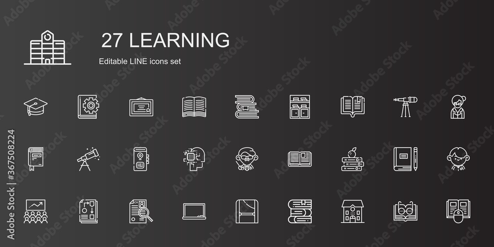 learning icons set learning icons set