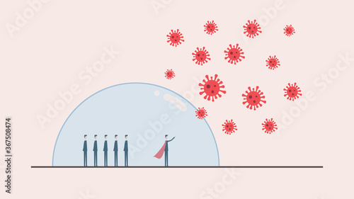 safety coronavirus ,blue Baria protecting Business man, coronavirus pneumonia infection, against the 2019 novel coronavirus pneumonia, global plague virus
