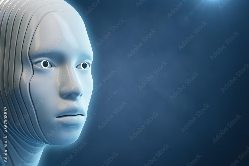 Cyborg digital head with abstract interface Cyborg digital head with abstract interface