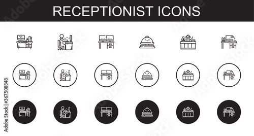 receptionist icons set