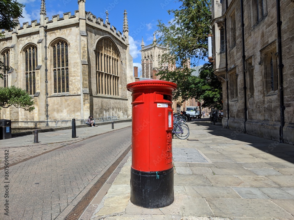 A post box on Trinity Street in Cambridge, England A post box on Trinity Street in Cambridge, England