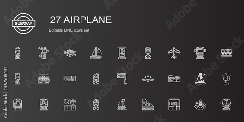 airplane icons set