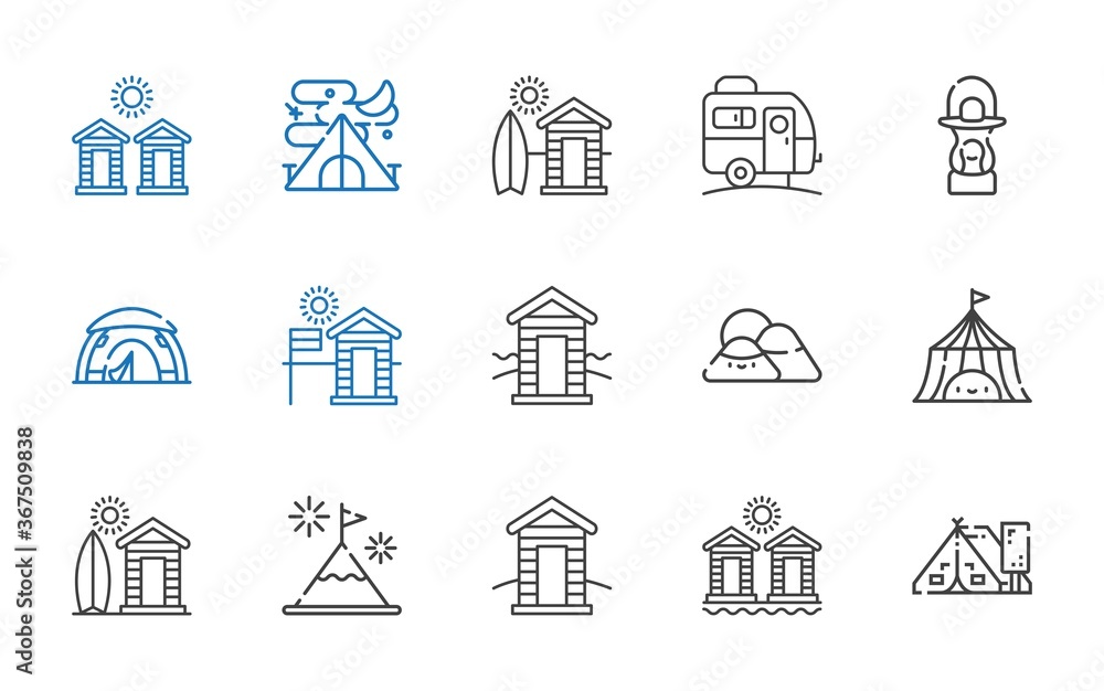 camp icons set camp icons set