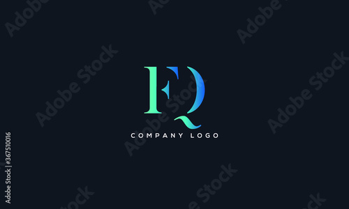 Abstract creative minimal and unique alphabet letter icon logo FQ photo