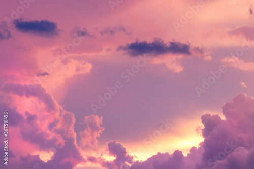 Sunset / sunrise with dramatic cloudscape, vivd colors