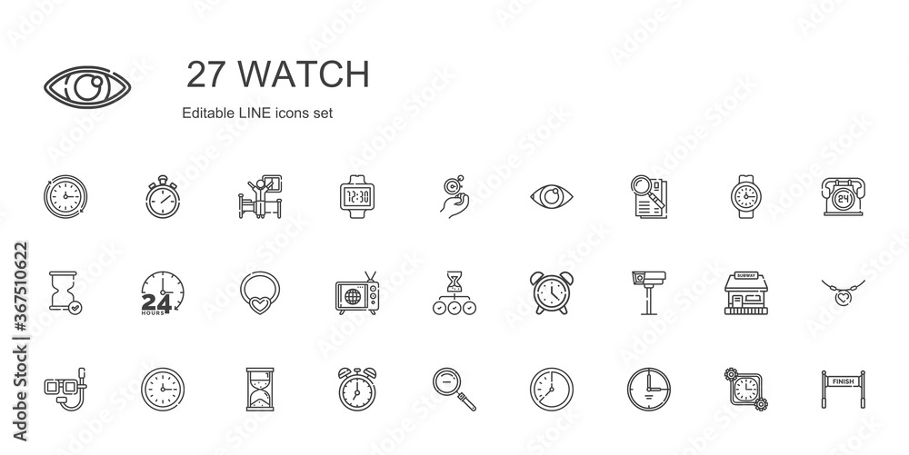 watch icons set watch icons set