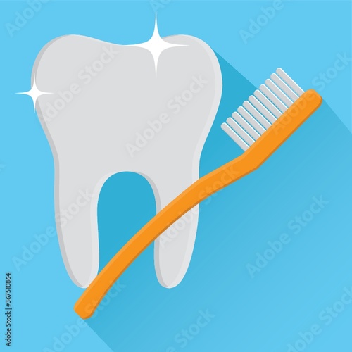 tooth with toothbrush