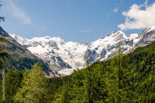 Morteratsch, Morteratschgletscher, Bernina, Gletscher, Piz Bernina, Berninatal, Berninapass, Gletscherweg, Gletscherpfad, Engadin, Alpen, Graubünden, Sommer, Schweiz