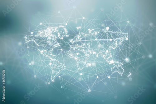 2d illustration world map abstract background