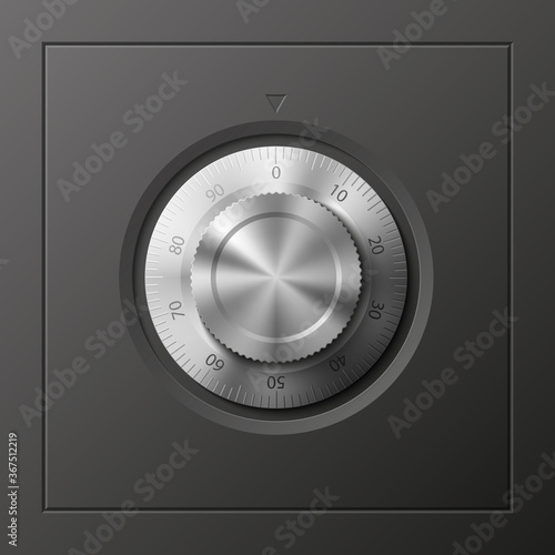Image of a Black safe. Armored box background. The door a bank safe vault with a combination lock. Reliable Data Protection. Long-term savings. Deposit box safe icon.Protection of personal information