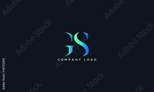 Abstract creative minimal and unique alphabet letter icon logo GS