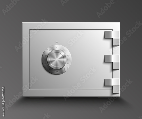 Image of a steel safe. Armored box background. The door safe a bank vault with a combination lock. Reliable Data Protection. Long-term savings. Deposit box safe icon.Protection of personal information