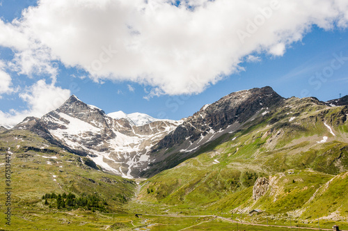 Bernina, Cambrena, Gletscher, Lago Bianco, Stausee, Piz Cambrena, Berninapass, Gletscherrückgang, Wanderweg, Alpen, Graubünden, Poschiavo, Engadin, Wasserscheide, Sommer, Schweiz