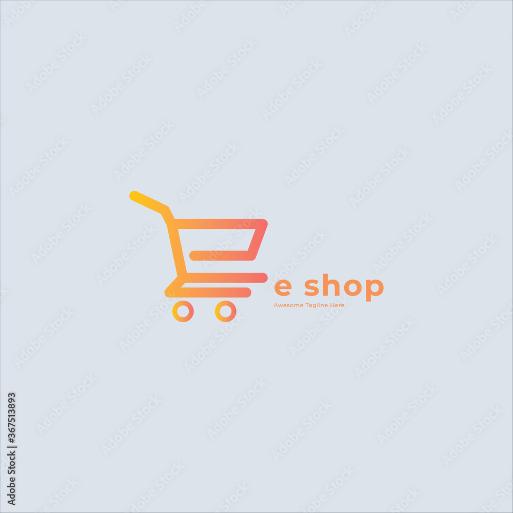 E shopping mall logo, shop logo template design E shopping mall logo, shop logo template design