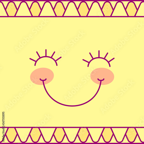 vector template cute sun. print for disposable tableware