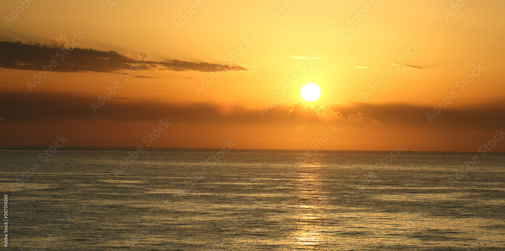 landscape - sun over the sea in the morning