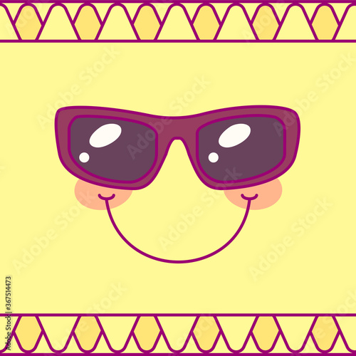 vector template cute sun. print for disposable tableware