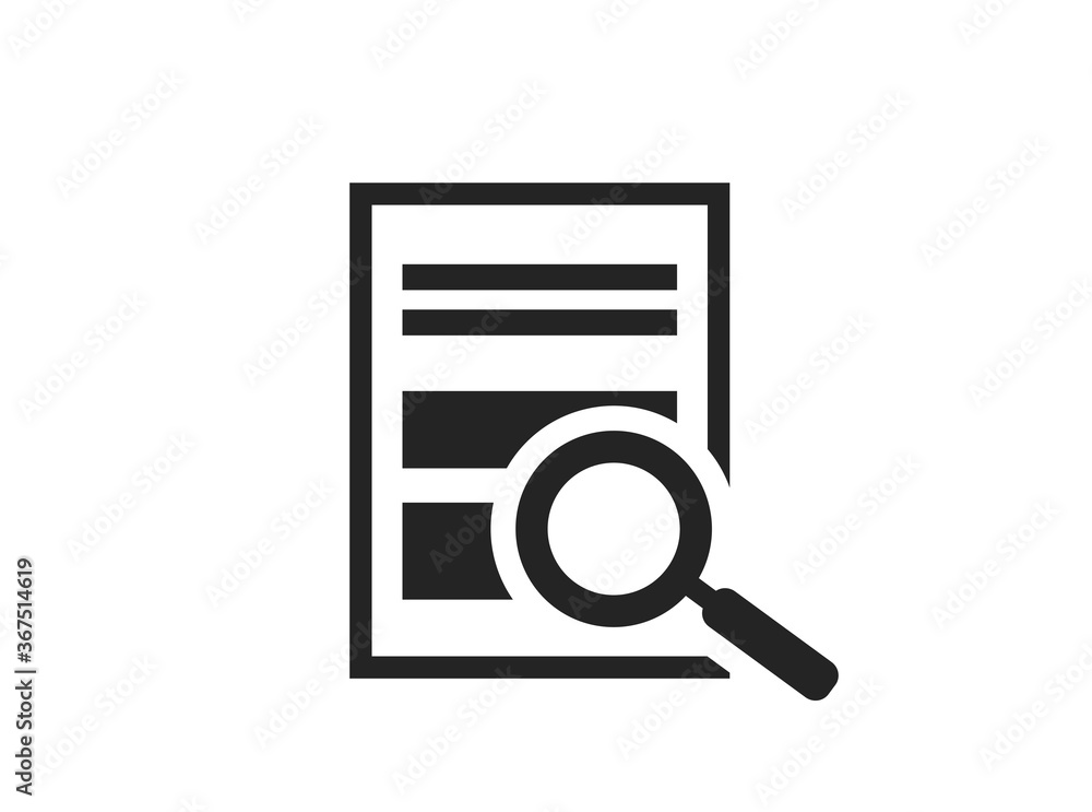 search file icon. document with magnifying glass. infographic element search file icon. document with magnifying glass. infographic element