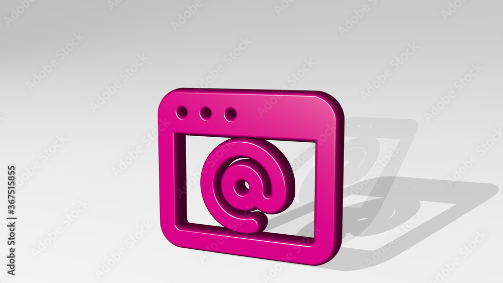 app window mail at from a perspective with the shadow. A thick sculpture made of metallic materials of 3D rendering. illustration and icon app window mail at from a perspective with the shadow. A thick sculpture made of metallic materials of 3D rendering. illustration and icon