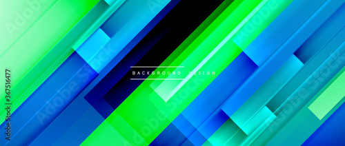 Dynamic lines on fluid color gradient. Trendy geometric abstract background for your text, logo or graphics