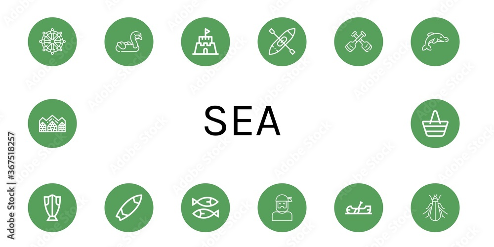 sea simple icons set sea simple icons set