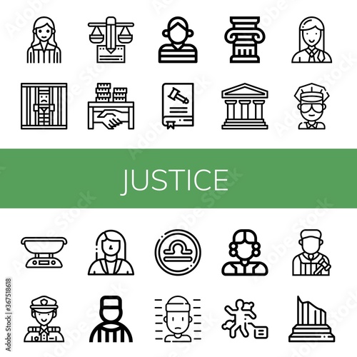 Set of justice icons