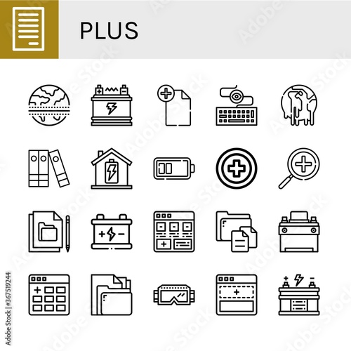 plus icon set