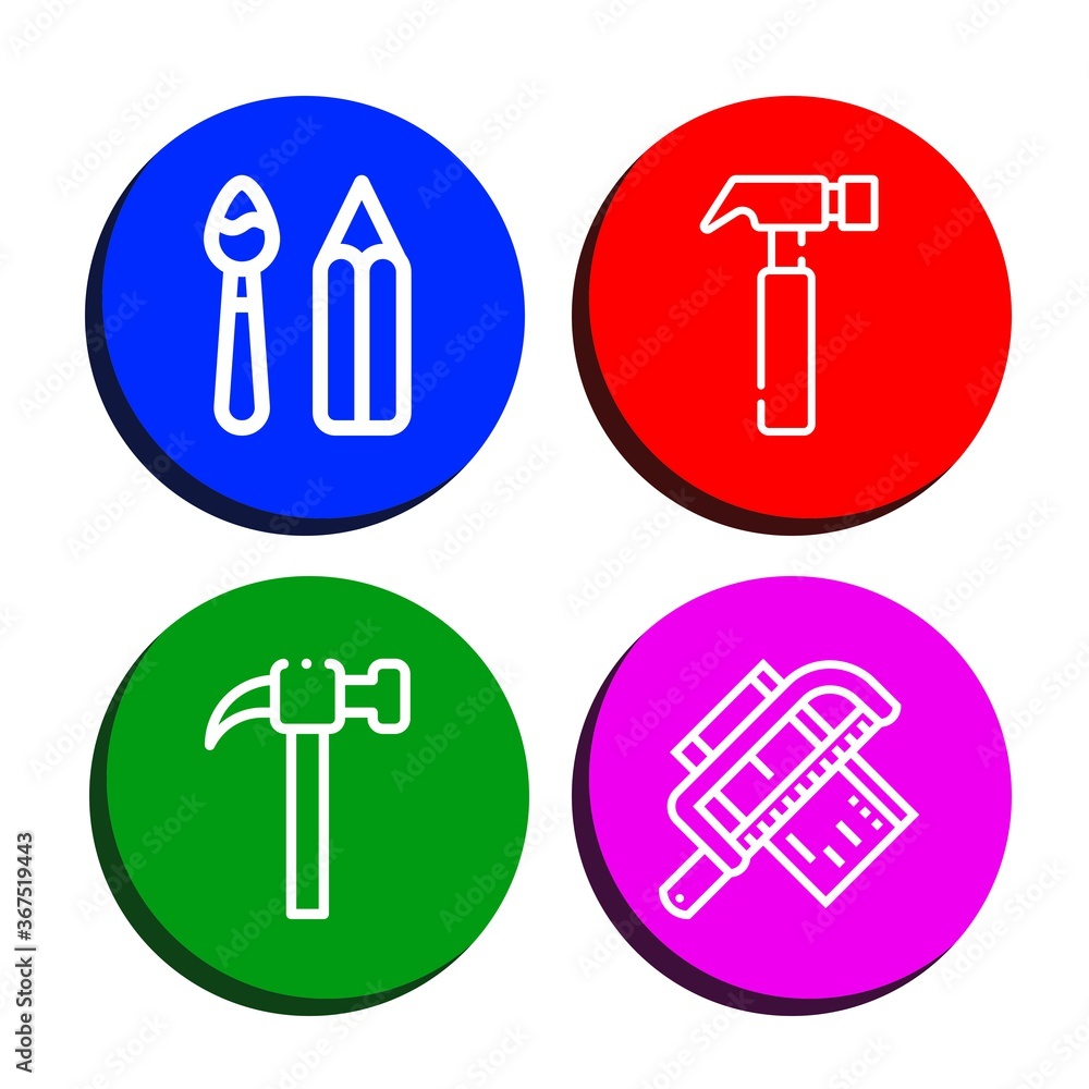 Set of carpentry icons Set of carpentry icons