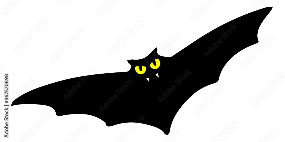 Bat with eyes and fangs Bat flock vector isolated on the white background. Hand drawn illustration for print design, banner, logo, poster Bat with eyes and fangs Bat flock vector isolated on the white background. Hand drawn illustration for print design, banner, logo, poster