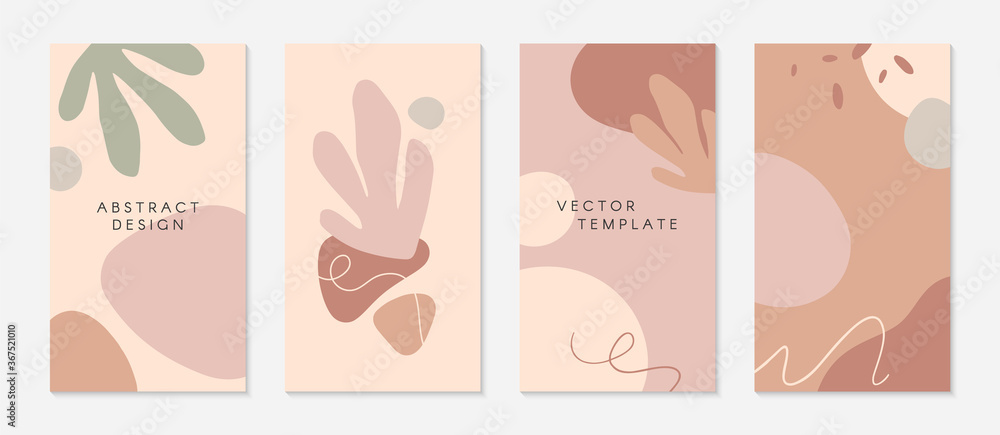 Bundle of editable insta story templates with copy space for text.Modern vector layouts with hand drawn organic shapes and textures.Trendy design for social media marketing,digital post,prints,banners Bundle of editable insta story templates with copy space for text.Modern vector layouts with hand drawn organic shapes and textures.Trendy design for social media marketing,digital post,prints,banners