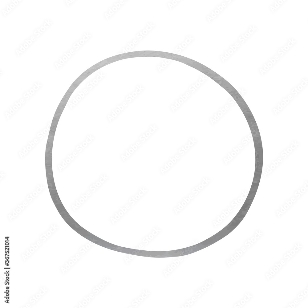 Hand Drawn Circle Shape - Silver Circle Line Element Hand Drawn Circle Shape - Silver Circle Line Element