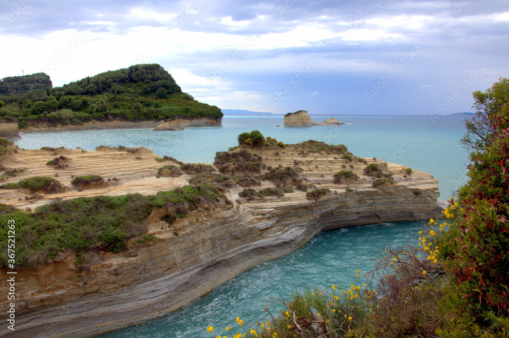 View of Canal D'Amour beach at Sidari, Corfu island, Greece