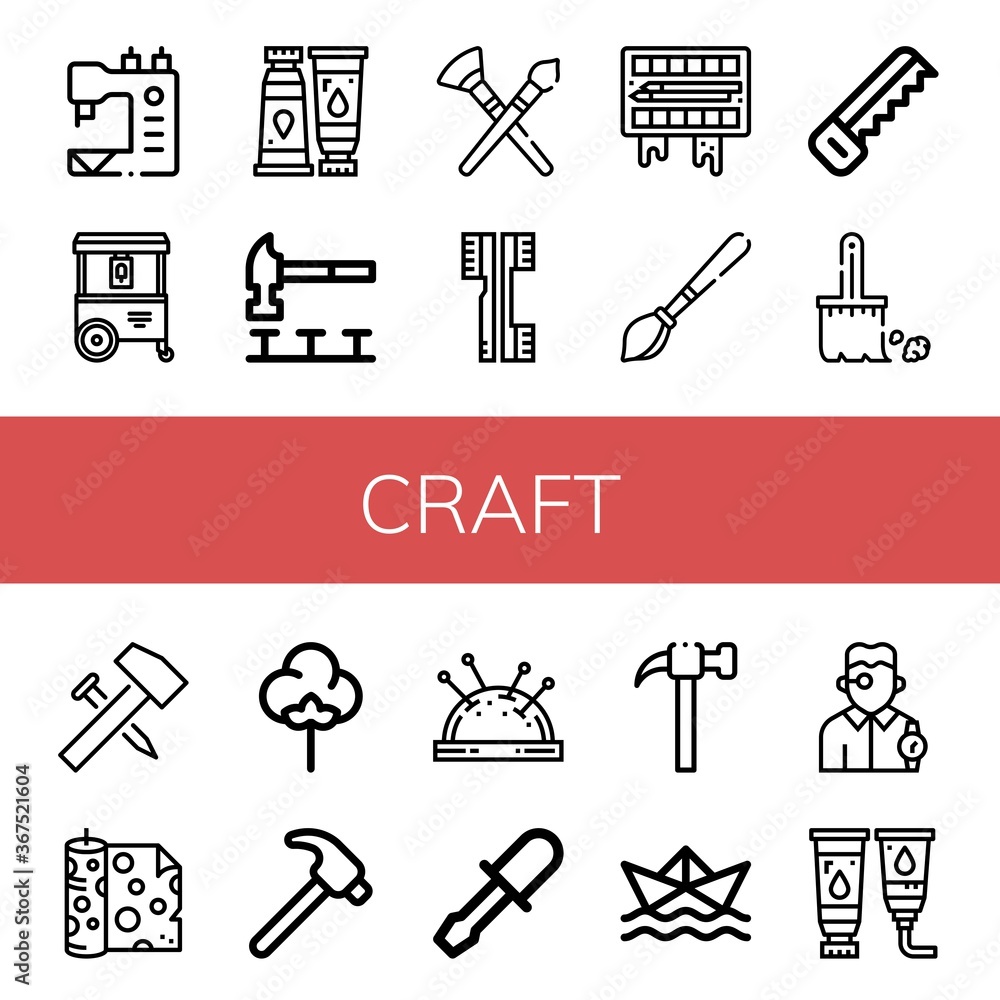 Fototapeta premium craft simple icons set