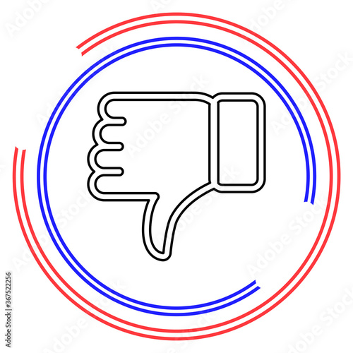 Dislike icon - thumb down button, bad symbol