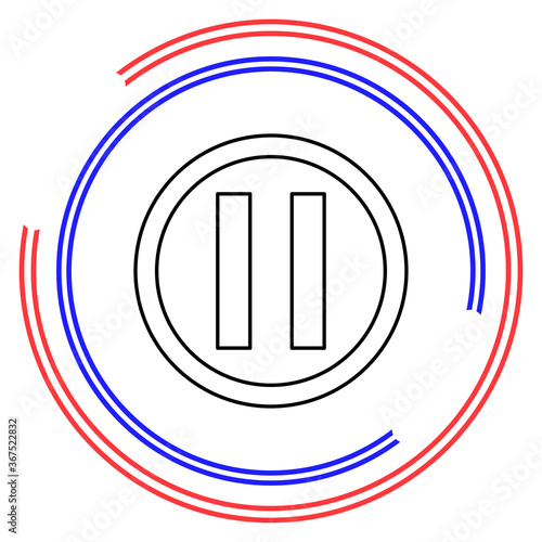 vector pause button icon - media symbol