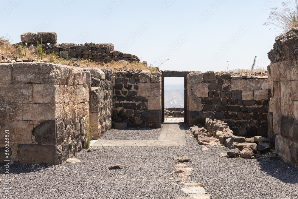 The ruins of the great Hospitaller fortress - Belvoir - Jordan Star - located on a hill above the Jordan Valley in Israel The ruins of the great Hospitaller fortress - Belvoir - Jordan Star - located on a hill above the Jordan Valley in Israel