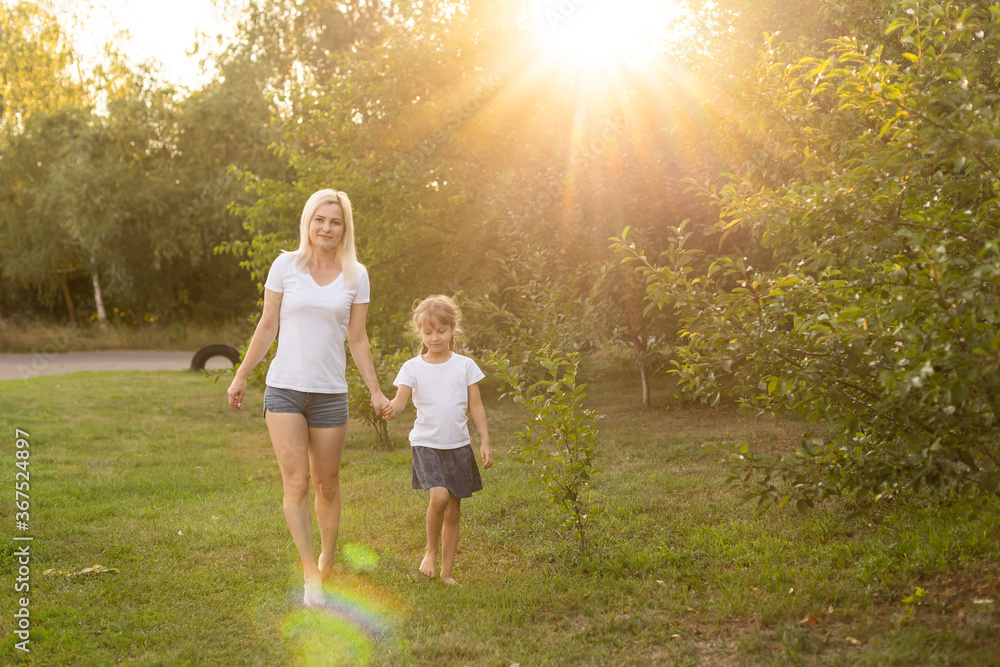mother and daughter playing summer mother and daughter playing summer