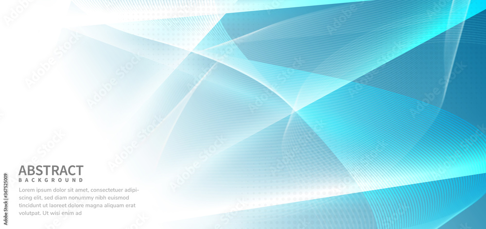 Abstract banner design blue wave line with halftone on white background. Abstract banner design blue wave line with halftone on white background.