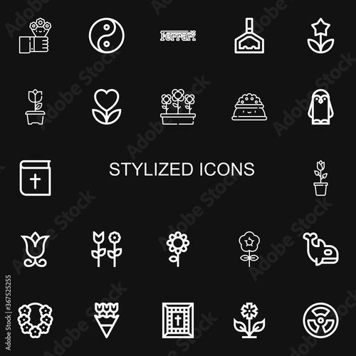 Editable 22 stylized icons for web and mobile