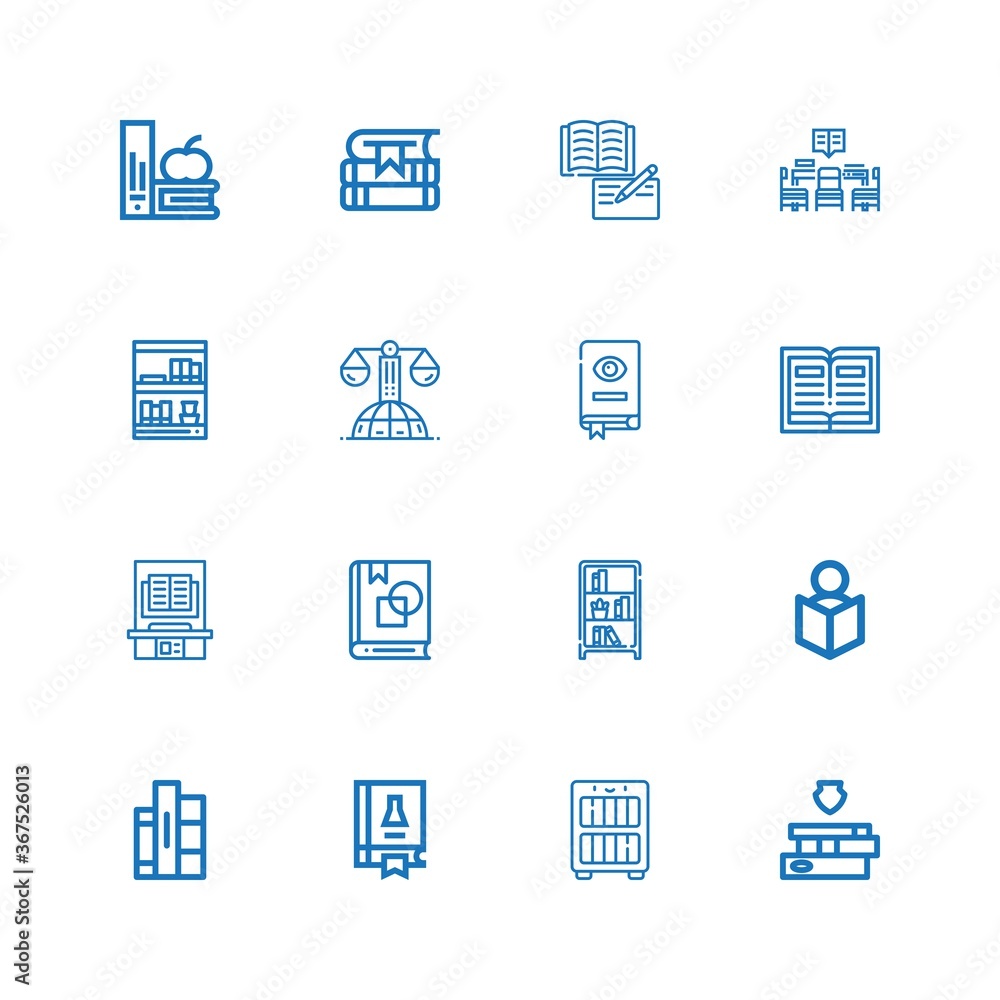 Editable 16 textbook icons for web and mobile Editable 16 textbook icons for web and mobile
