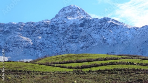 Green Hills by Snowy Mountains, Cape Overberg, South Africa