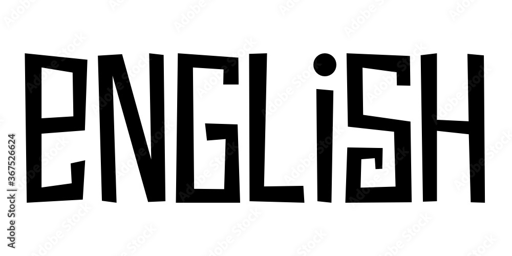 ENGLISH black vector hand lettering banner ENGLISH black vector hand lettering banner