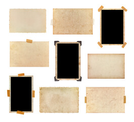 Set of vintage photos isolated on a white background.