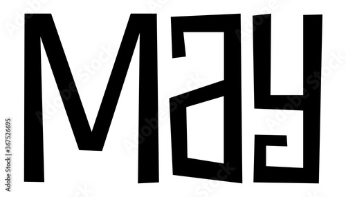 MAY black vector hand lettering banner