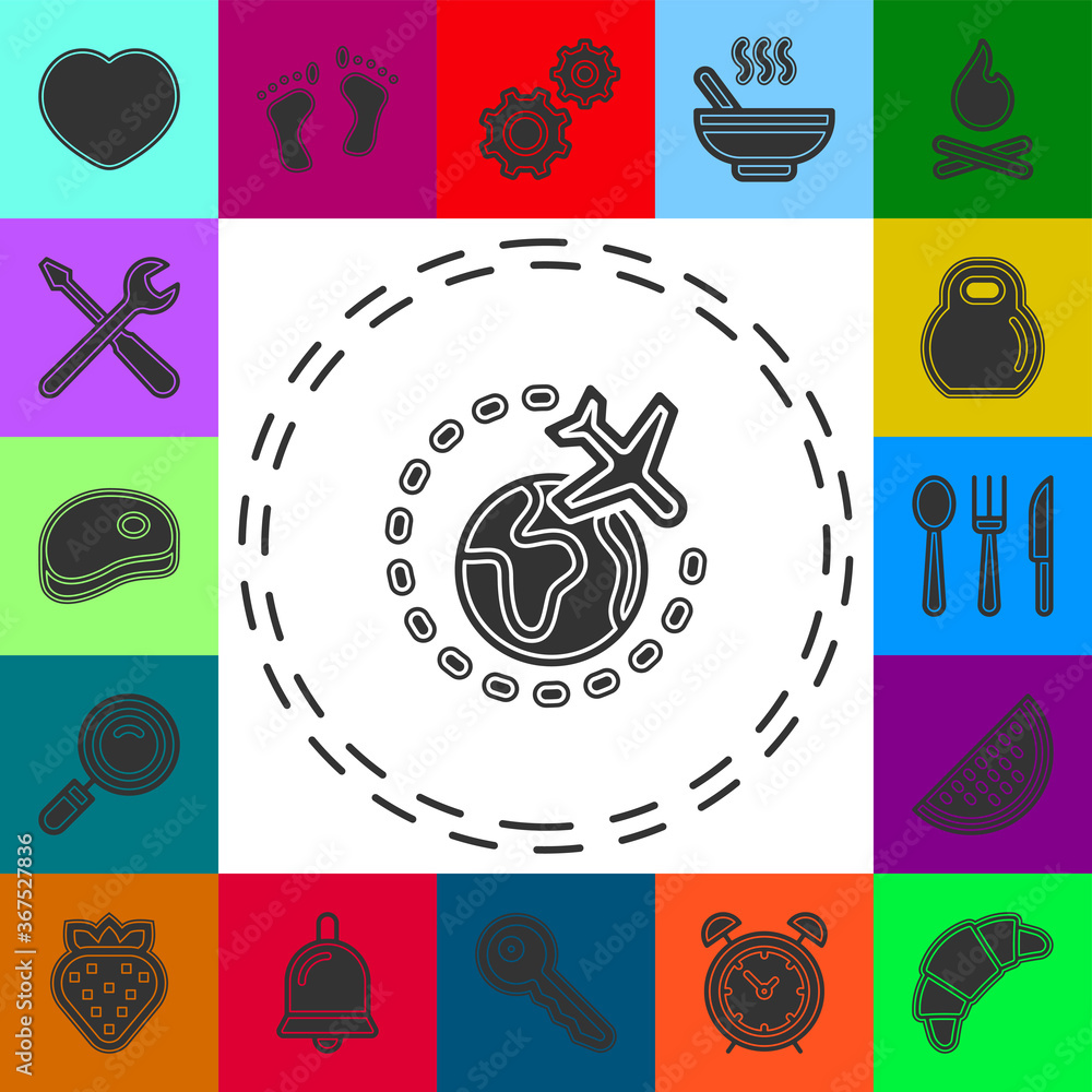 Fototapeta premium aeroplane symbol isolated, vector airplane, travel