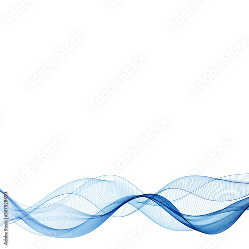 Abstract smooth color wave vector. Curve flow blue motion illustration. Smoke design. Vector lines.eps 10