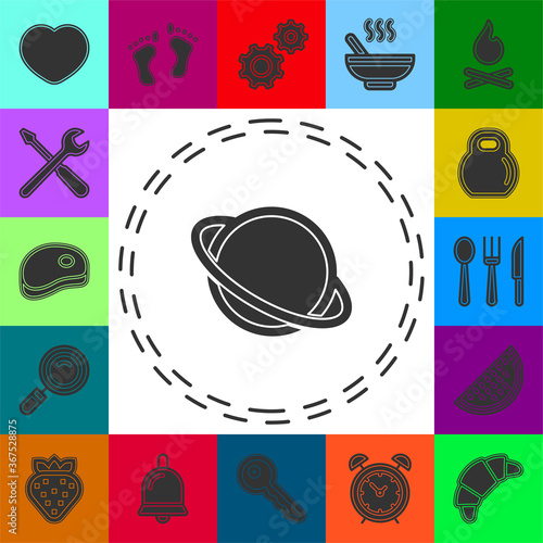 vector saturn planet icon