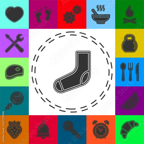 vector socks illustration isolated, fashion clothing symbol