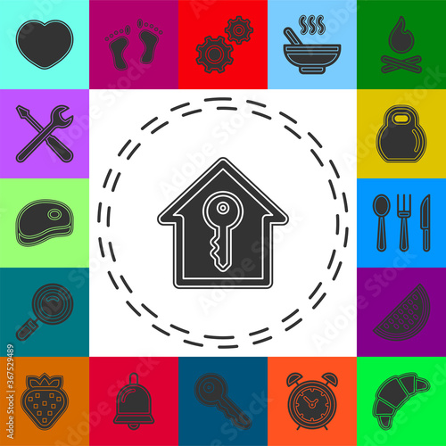 house key. vector unlock house isolated. mortgage property illustration
